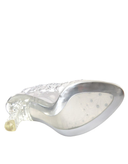 Dolce & Gabbana Clear Floral Crystal Heels CINDERELLA Shoes - SMARTMARTNZ