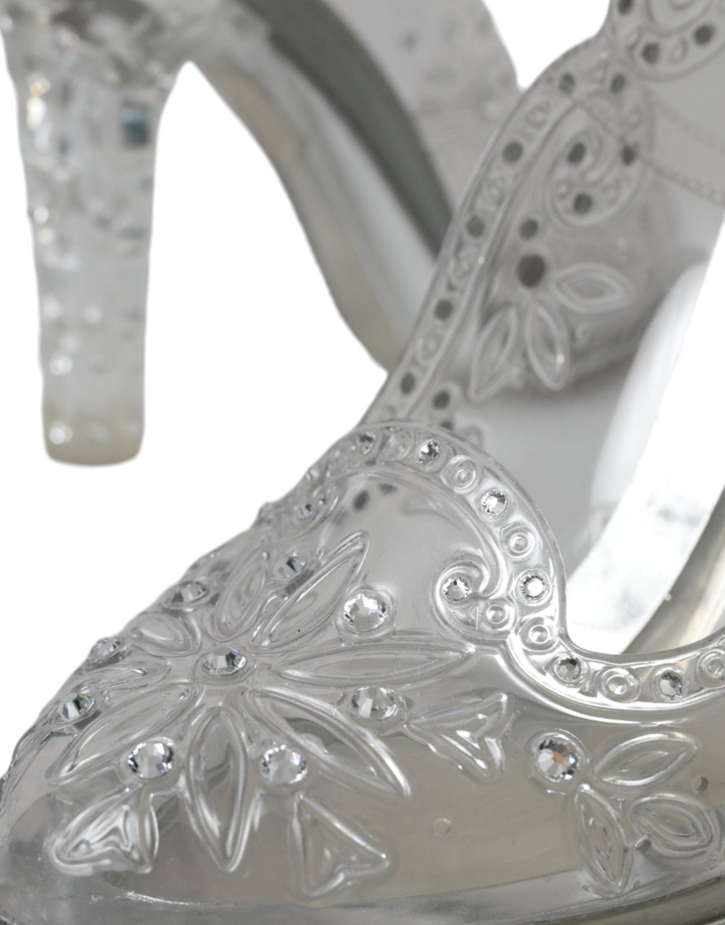 Dolce & Gabbana Clear Floral Crystal Heels CINDERELLA Shoes - SMARTMARTNZ