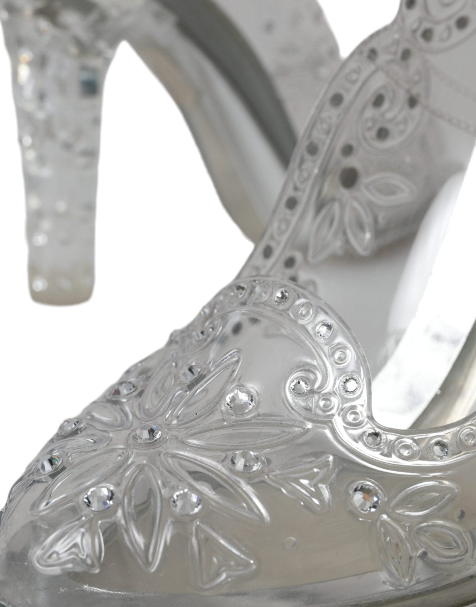 Dolce & Gabbana Clear Floral Crystal Heels CINDERELLA Shoes - SMARTMARTNZ