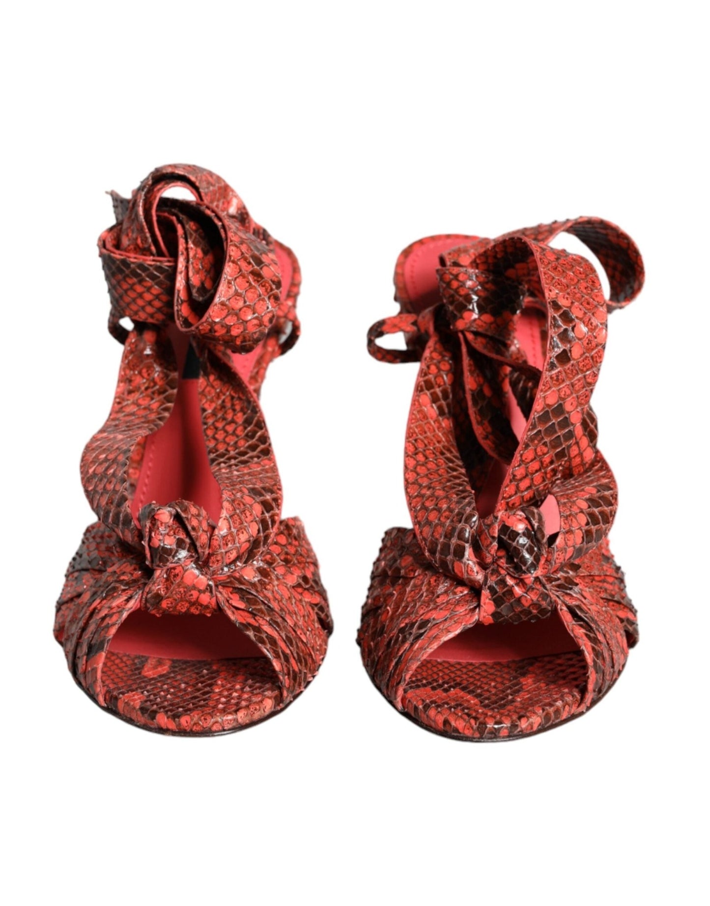 Dolce & Gabbana Coral Exotic Leather Heels Sandals Shoes - SMARTMARTNZ