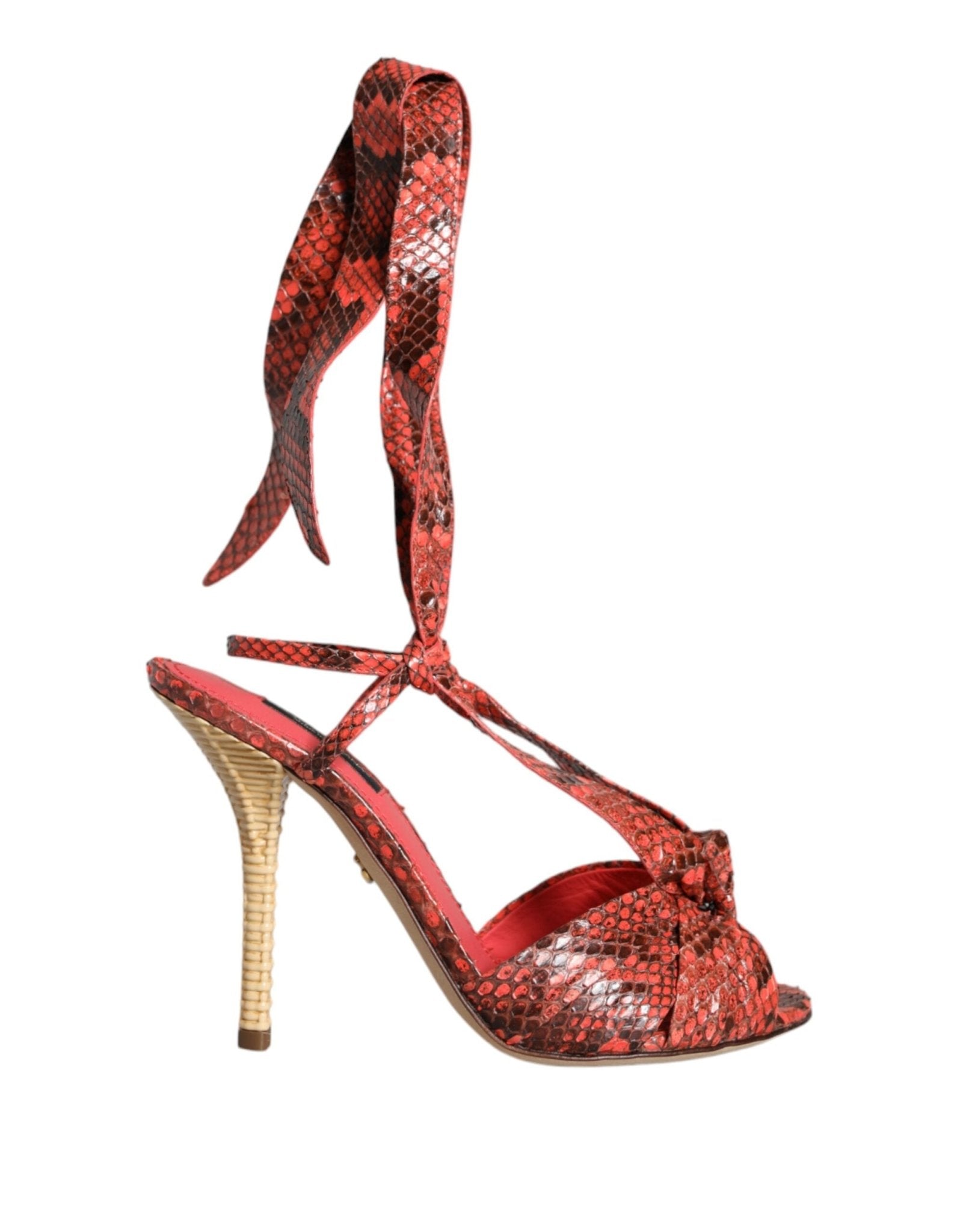 Dolce & Gabbana Coral Exotic Leather Heels Sandals Shoes - SMARTMARTNZ