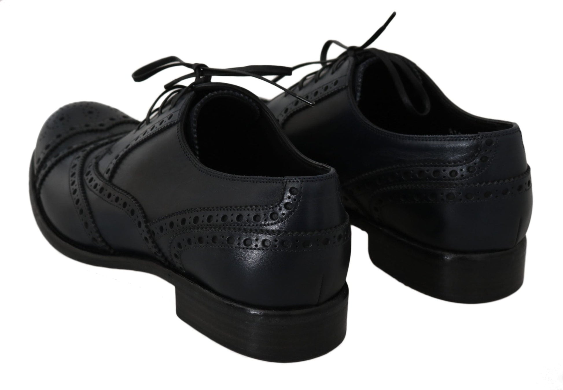 Dolce & Gabbana Dark Blue Leather Wingtip Oxford Dress Shoes - SMARTMARTNZ