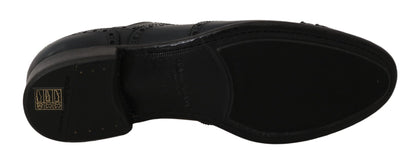 Dolce & Gabbana Dark Blue Leather Wingtip Oxford Dress Shoes - SMARTMARTNZ