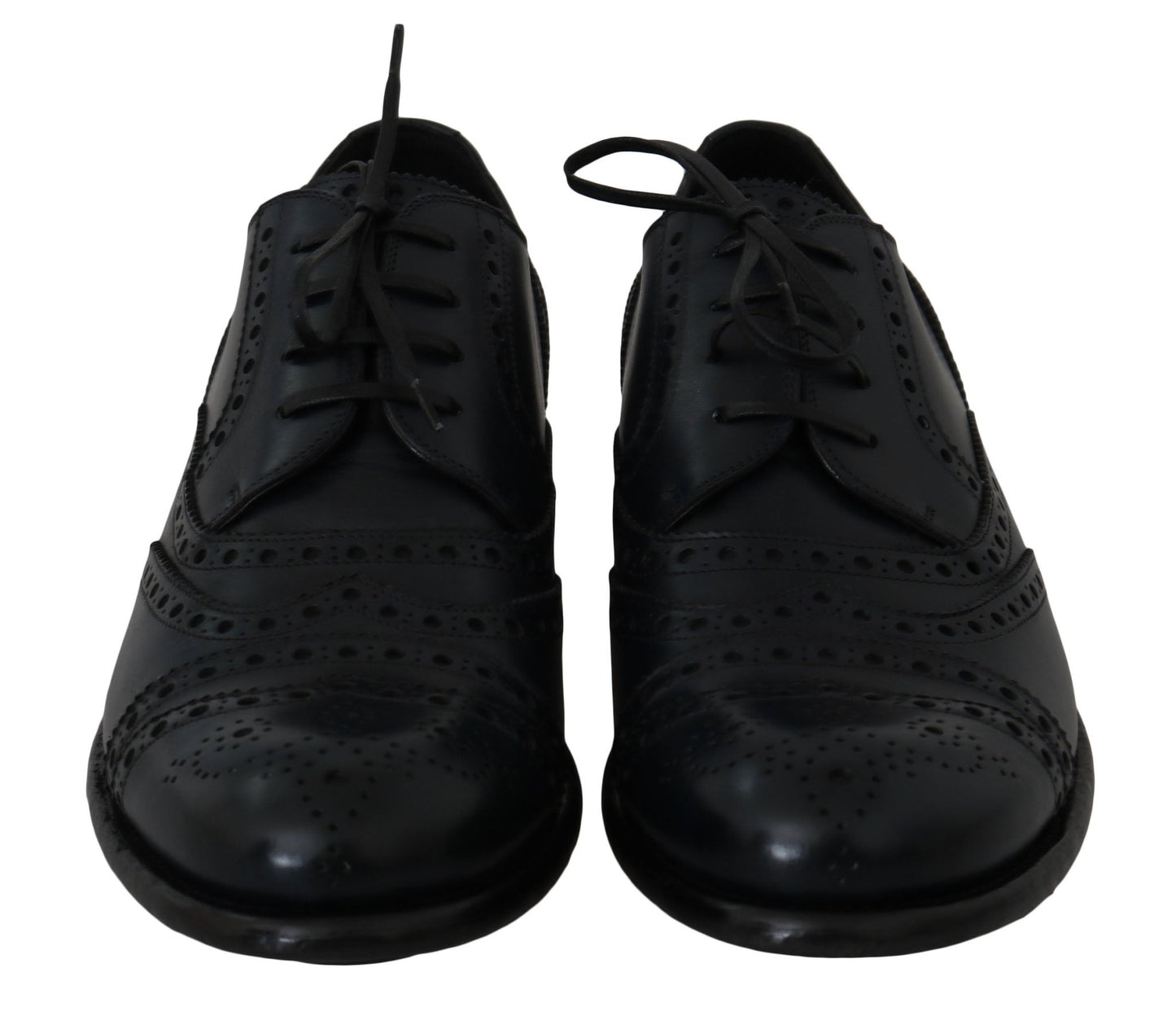 Dolce & Gabbana Dark Blue Leather Wingtip Oxford Dress Shoes - SMARTMARTNZ