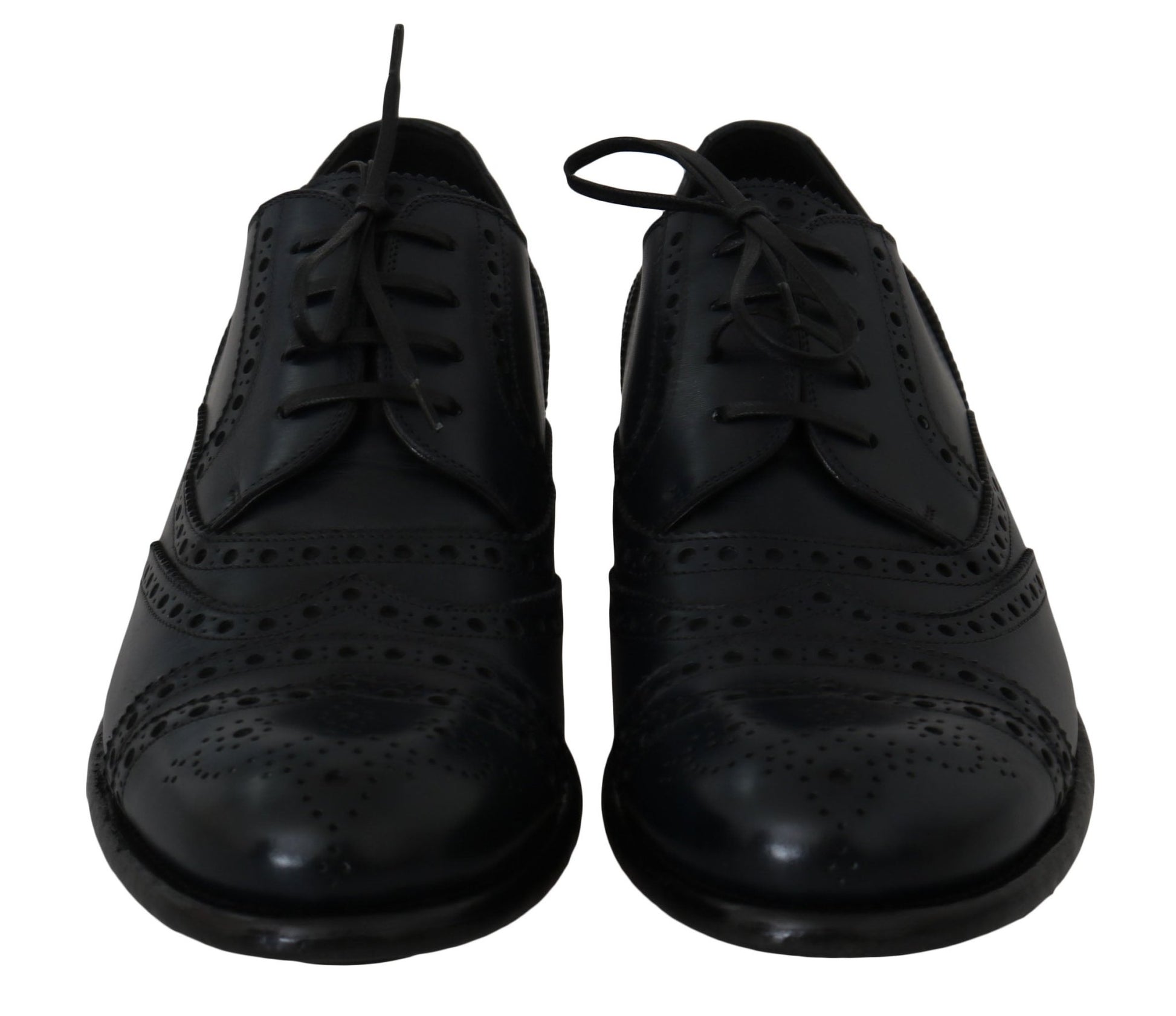 Dolce & Gabbana Dark Blue Leather Wingtip Oxford Dress Shoes - SMARTMARTNZ