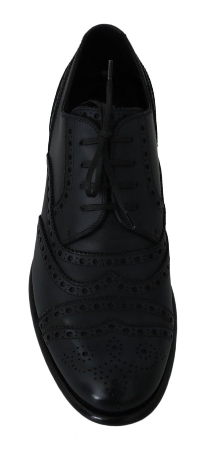 Dolce & Gabbana Dark Blue Leather Wingtip Oxford Dress Shoes - SMARTMARTNZ