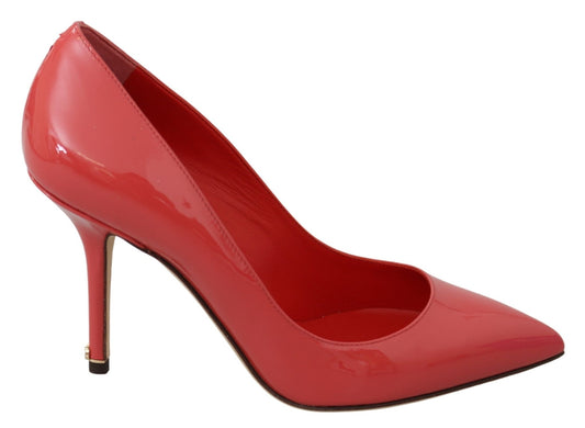 Dolce & Gabbana Dark Pink Patent Leather Heels Pumps - SMARTMARTNZ