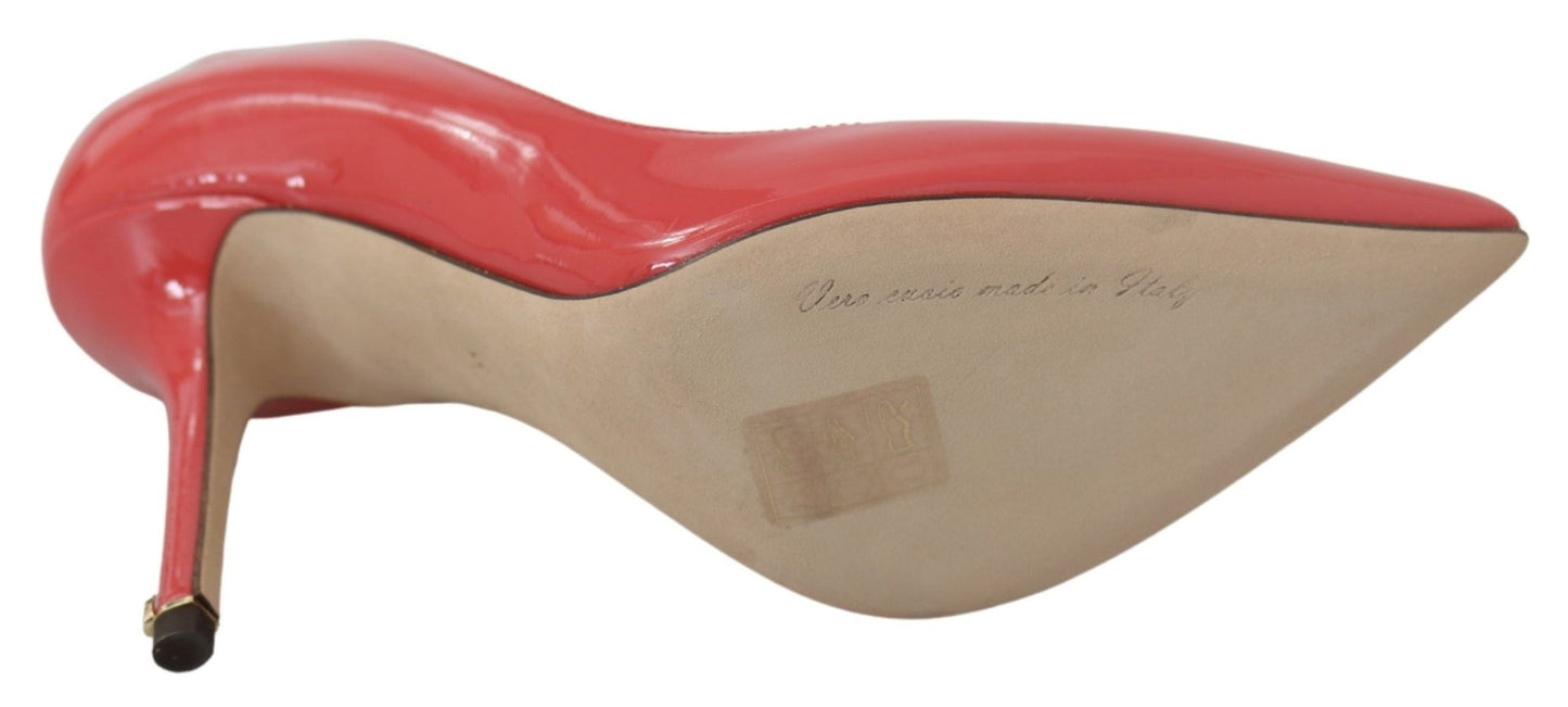 Dolce & Gabbana Dark Pink Patent Leather Heels Pumps - SMARTMARTNZ