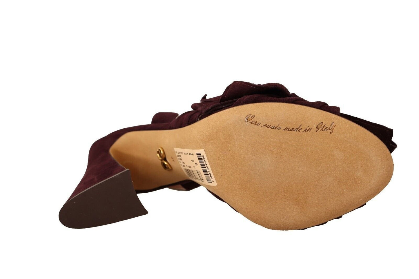 Dolce & Gabbana Dark Purple Suede Ankle Strap Sandals Shoes - SMARTMARTNZ