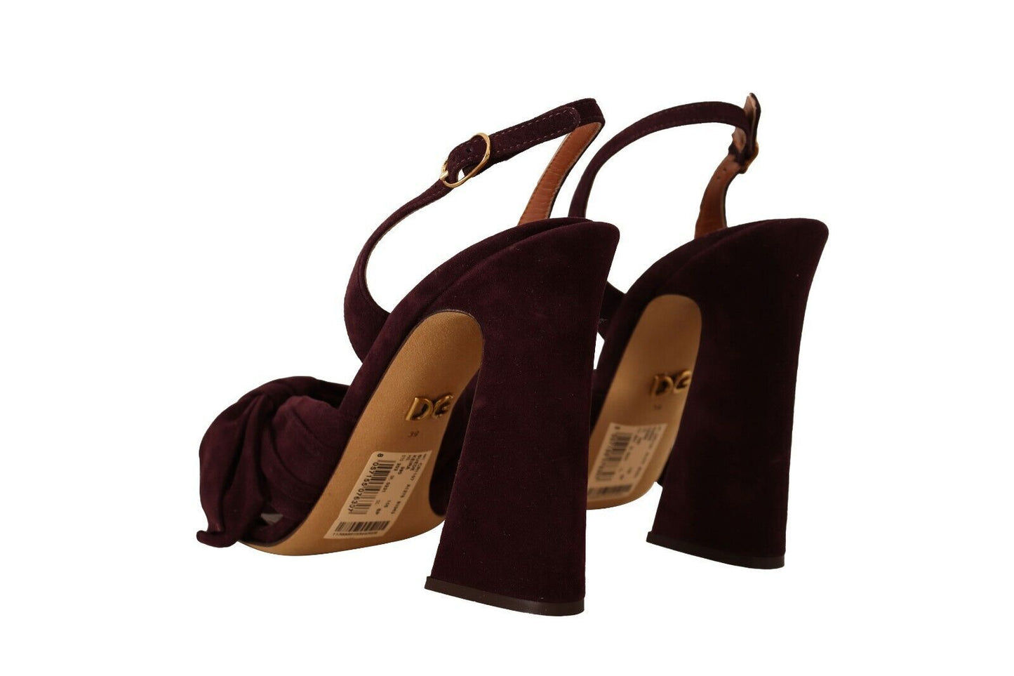 Dolce & Gabbana Dark Purple Suede Ankle Strap Sandals Shoes - SMARTMARTNZ