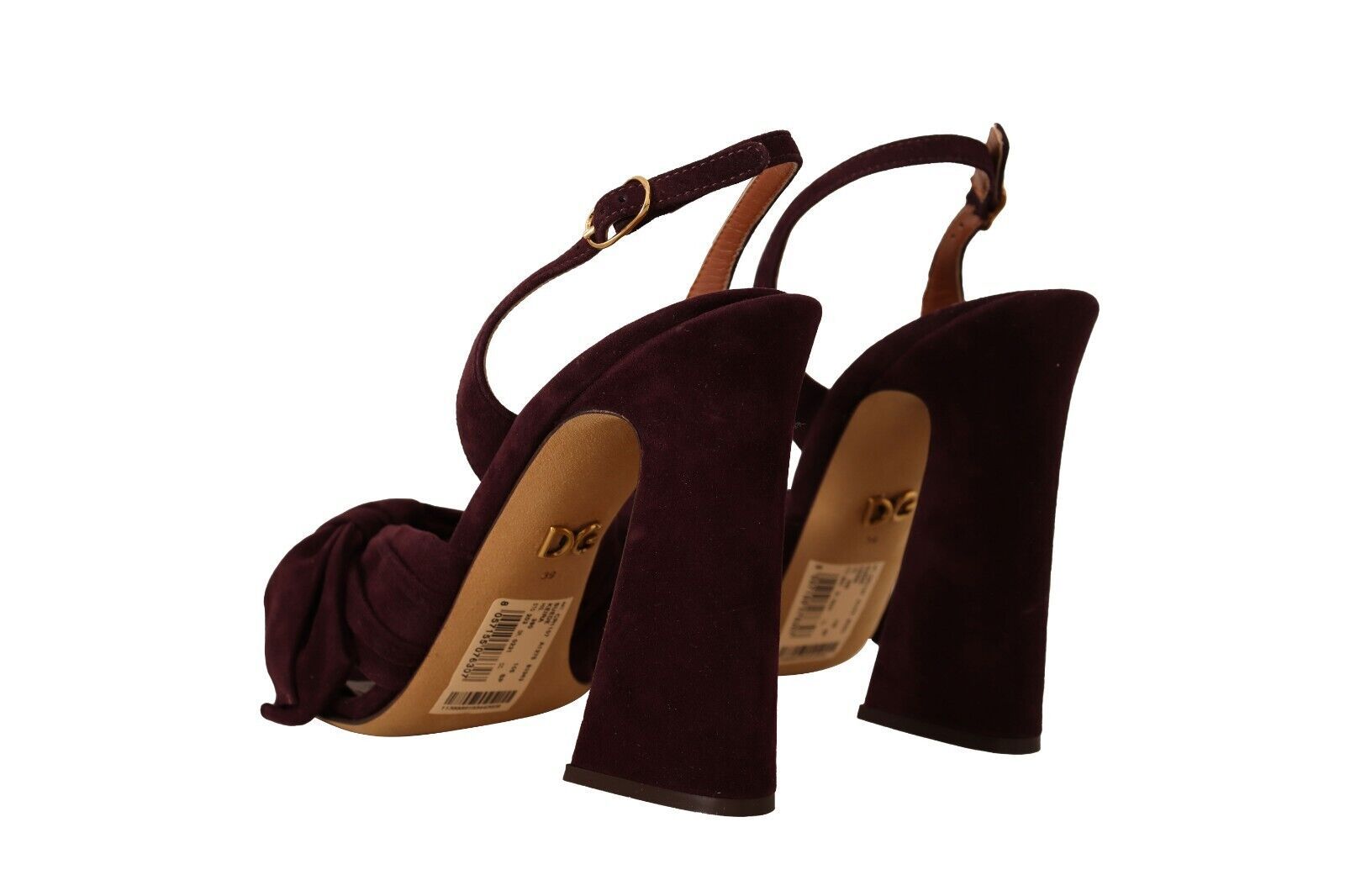 Dolce & Gabbana Dark Purple Suede Ankle Strap Sandals Shoes - SMARTMARTNZ