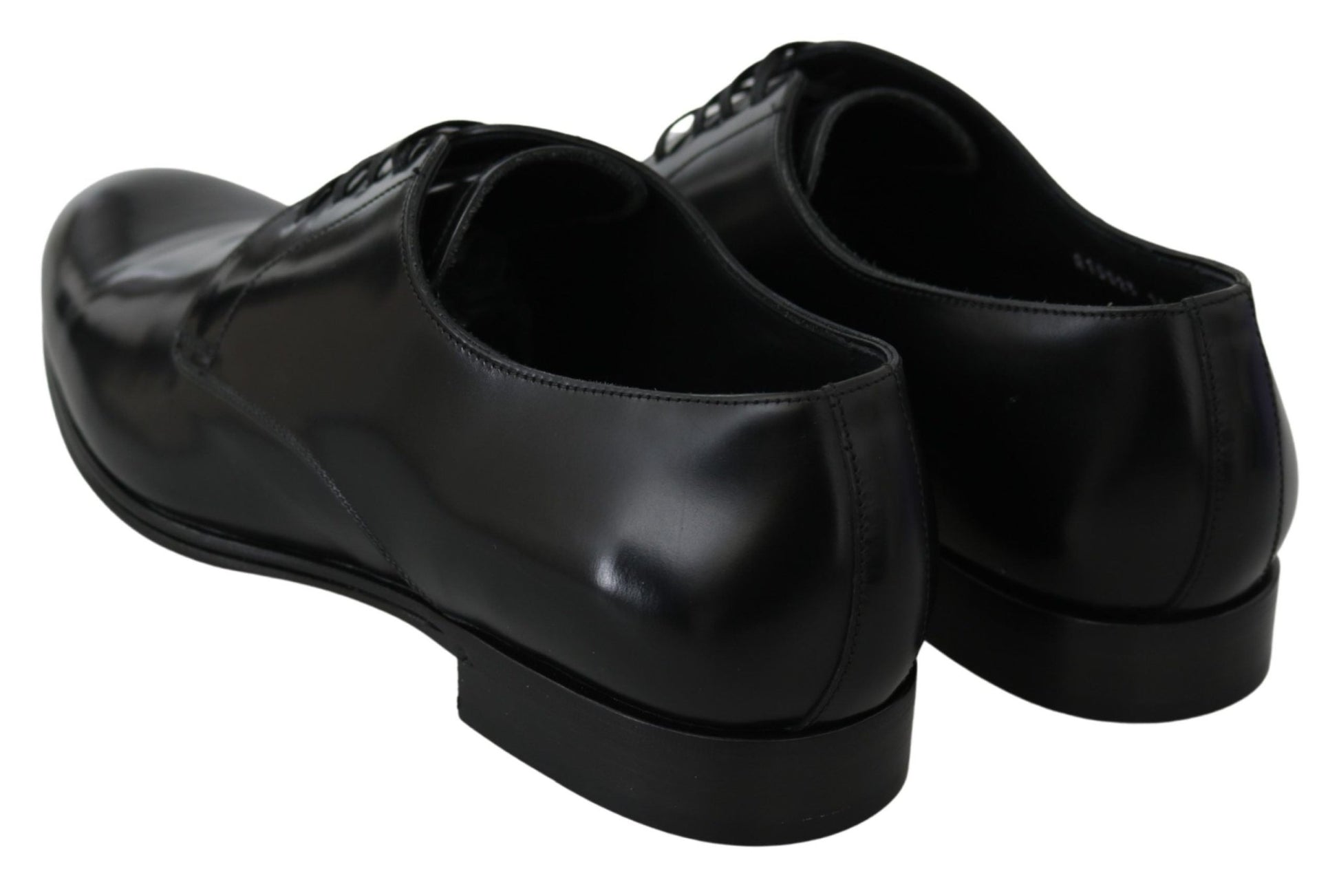 Dolce & Gabbana Derby Napoli Black Leather Dress Formal Shoes - SMARTMARTNZ