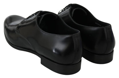 Dolce & Gabbana Derby Napoli Black Leather Dress Formal Shoes - SMARTMARTNZ