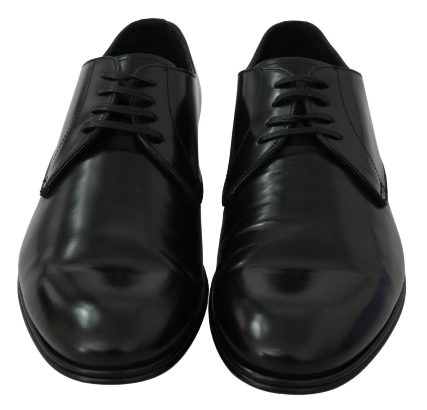Dolce & Gabbana Derby Napoli Black Leather Dress Formal Shoes - SMARTMARTNZ