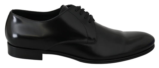 Dolce & Gabbana Derby Napoli Black Leather Dress Formal Shoes - SMARTMARTNZ