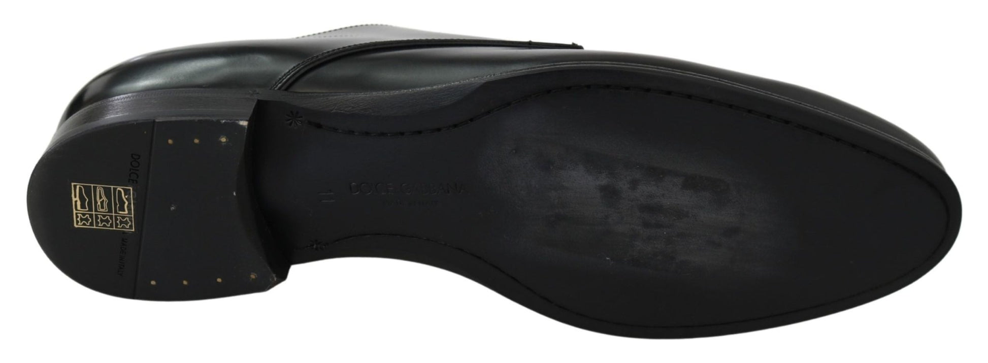 Dolce & Gabbana Derby Napoli Black Leather Dress Formal Shoes - SMARTMARTNZ