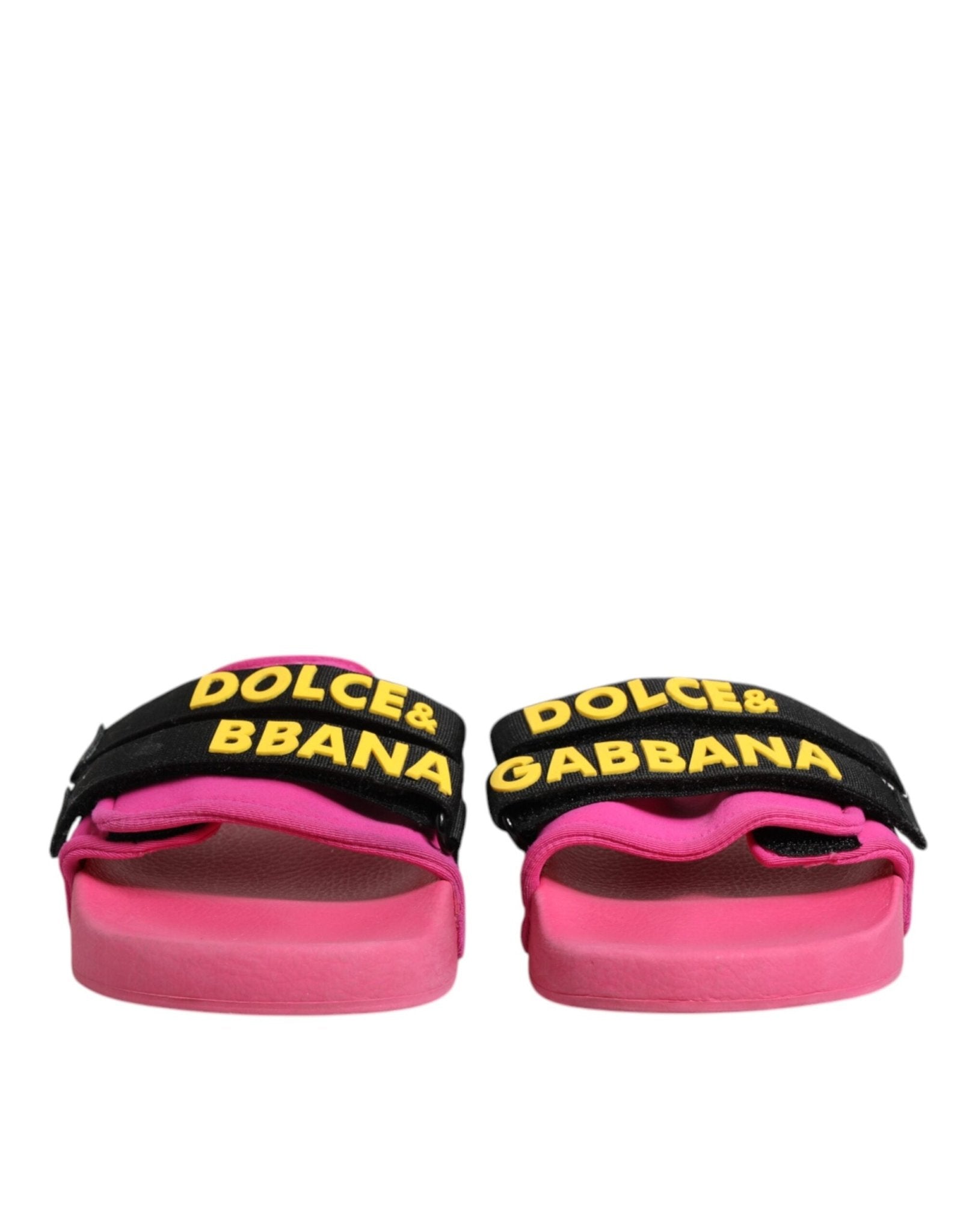 Dolce & Gabbana Fuchsia Neoprene Slides Flats Beachwear Shoes - SMARTMARTNZ