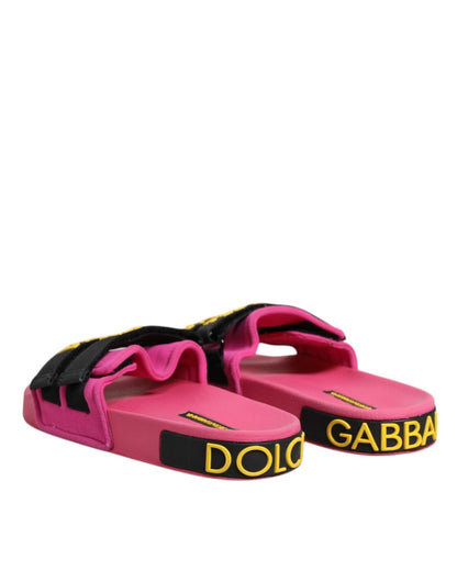 Dolce & Gabbana Fuchsia Neoprene Slides Flats Beachwear Shoes - SMARTMARTNZ