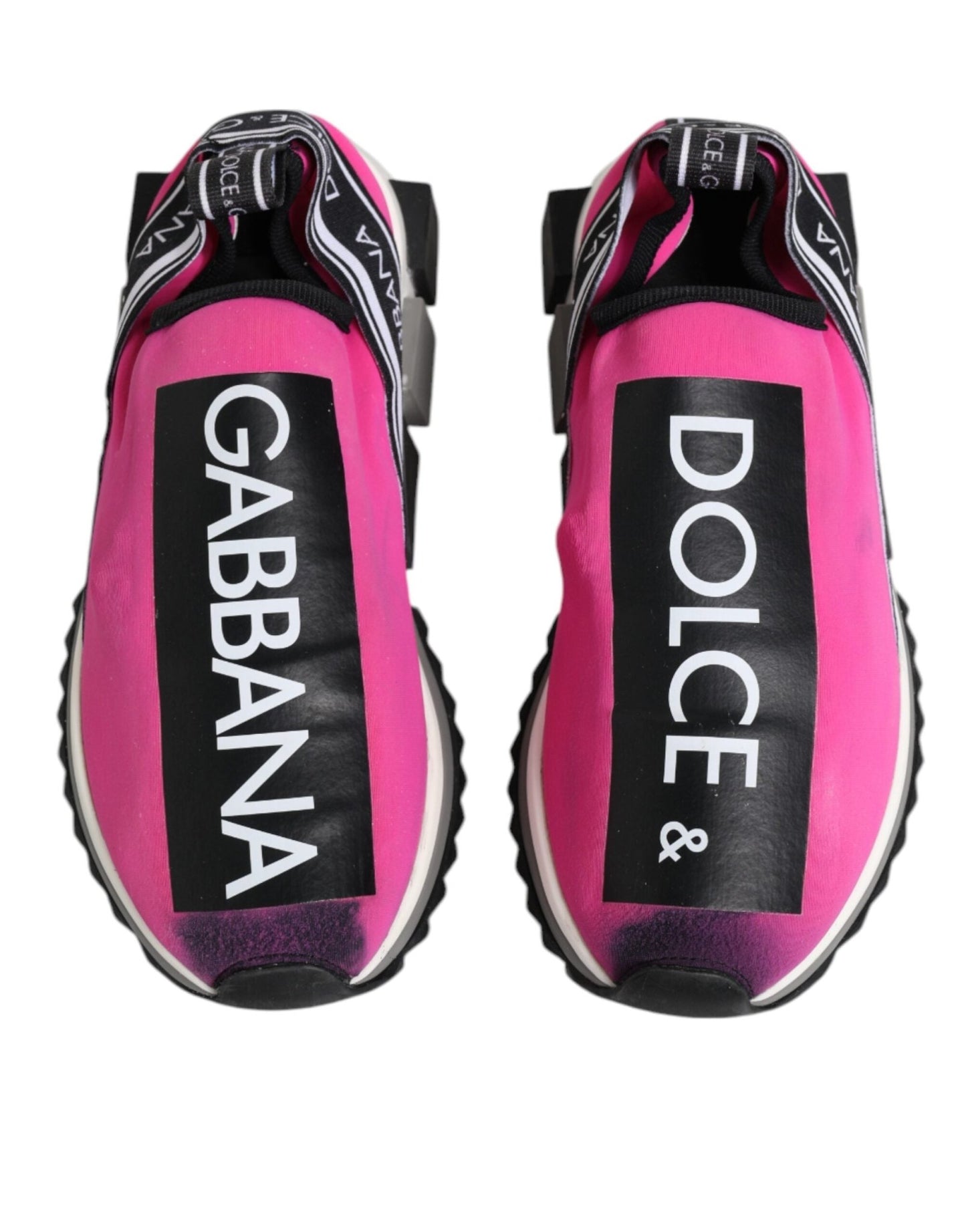 Dolce & Gabbana Fuchsia White Slip On Sorrento Sneakers Shoes - SMARTMARTNZ