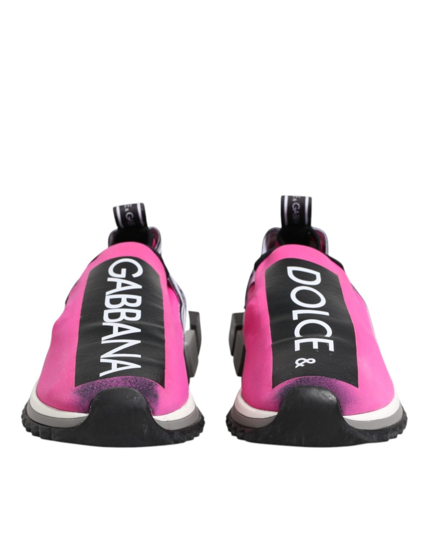 Dolce & Gabbana Fuchsia White Slip On Sorrento Sneakers Shoes - SMARTMARTNZ