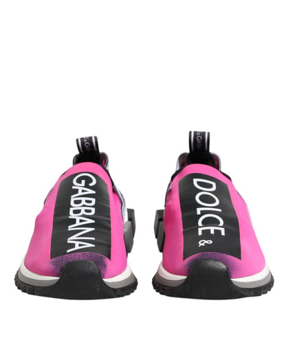 Dolce & Gabbana Fuchsia White Slip On Sorrento Sneakers Shoes - SMARTMARTNZ