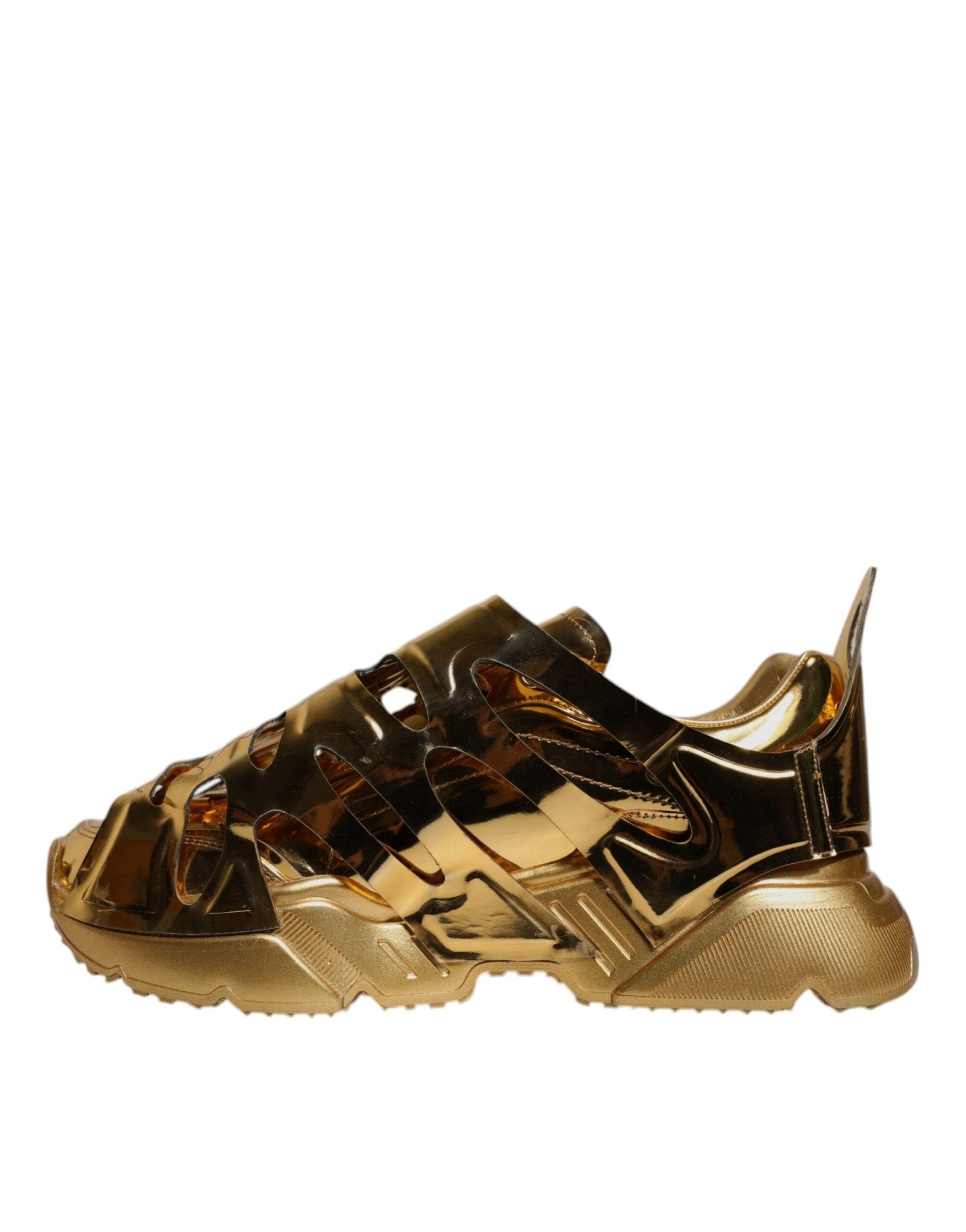 Dolce & Gabbana Gold Daymaster Leather Low Top Sneakers Shoes - SMARTMARTNZ