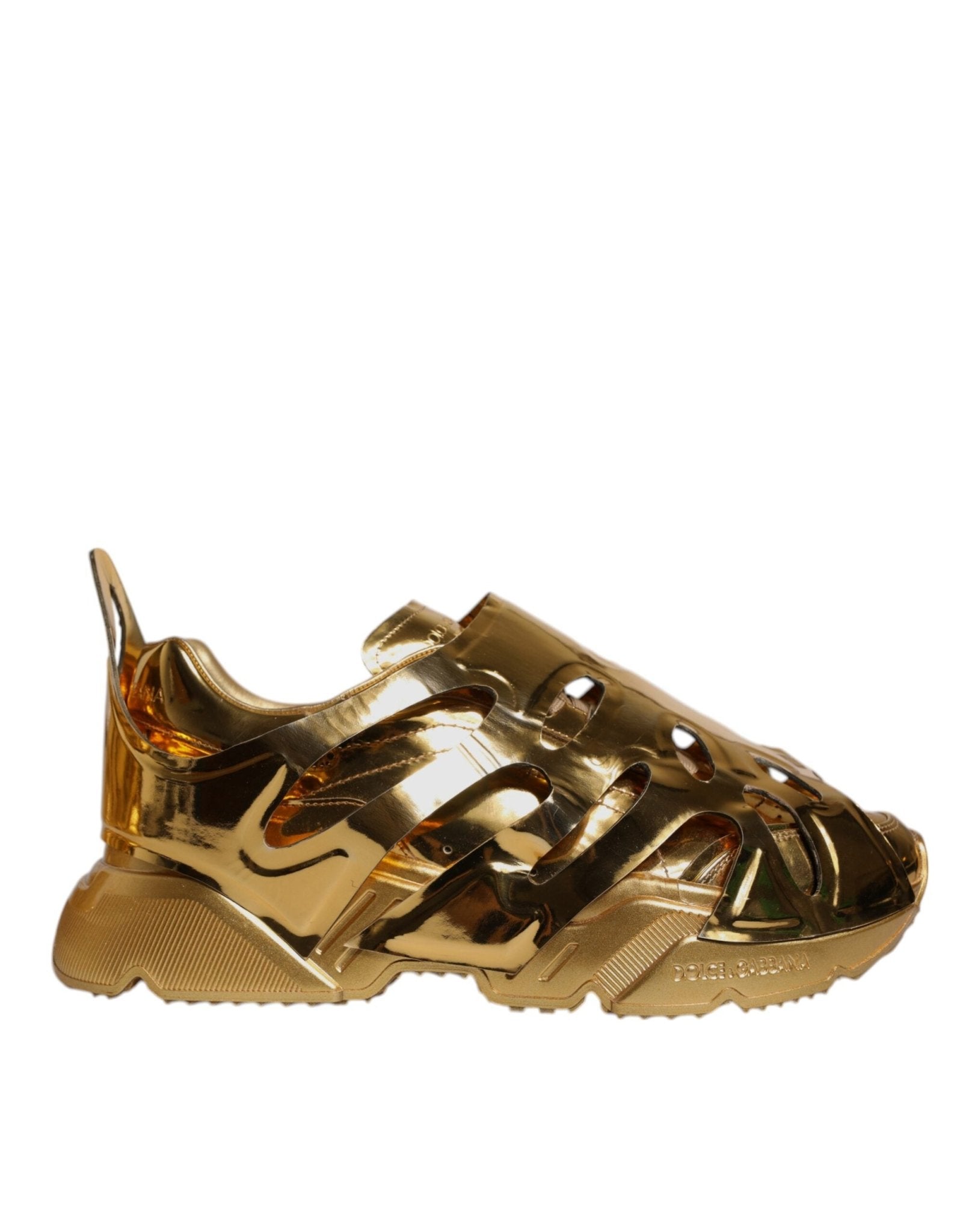 Dolce & Gabbana Gold Daymaster Leather Low Top Sneakers Shoes - SMARTMARTNZ