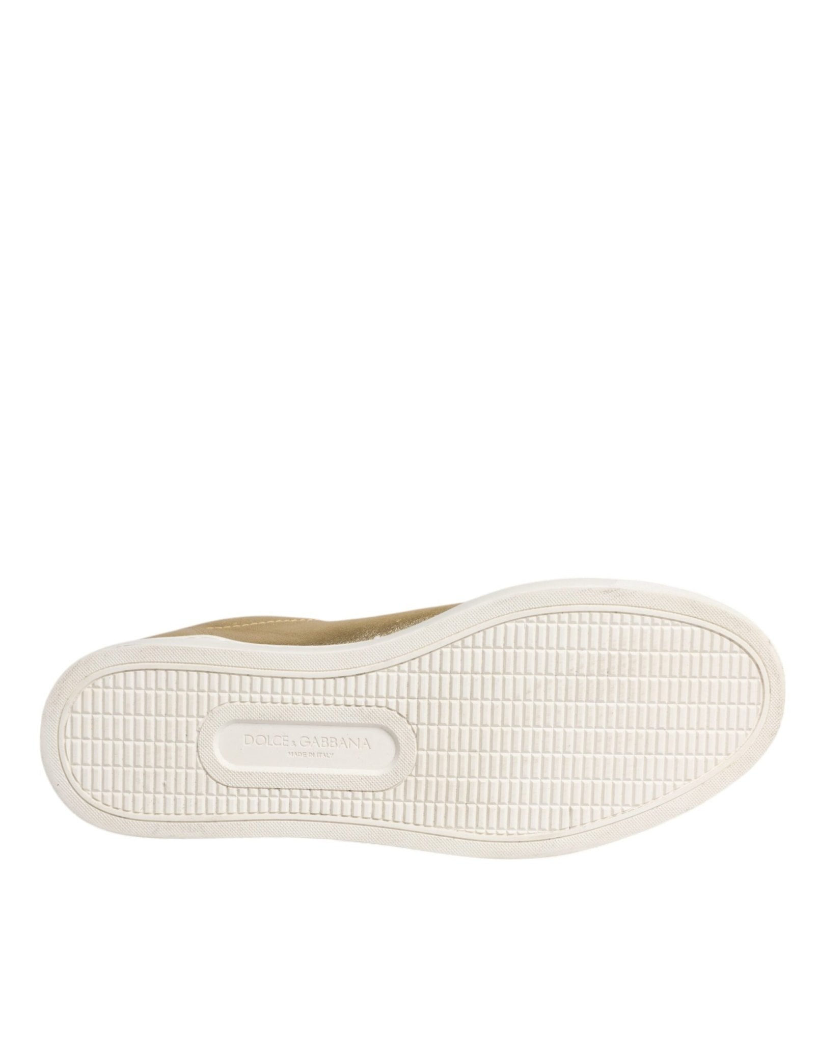 Dolce & Gabbana Gold Leather Logo London Men Sneakers Shoes - SMARTMARTNZ