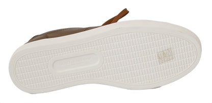 Dolce & Gabbana Gold Leather Mens Casual Sneakers - SMARTMARTNZ