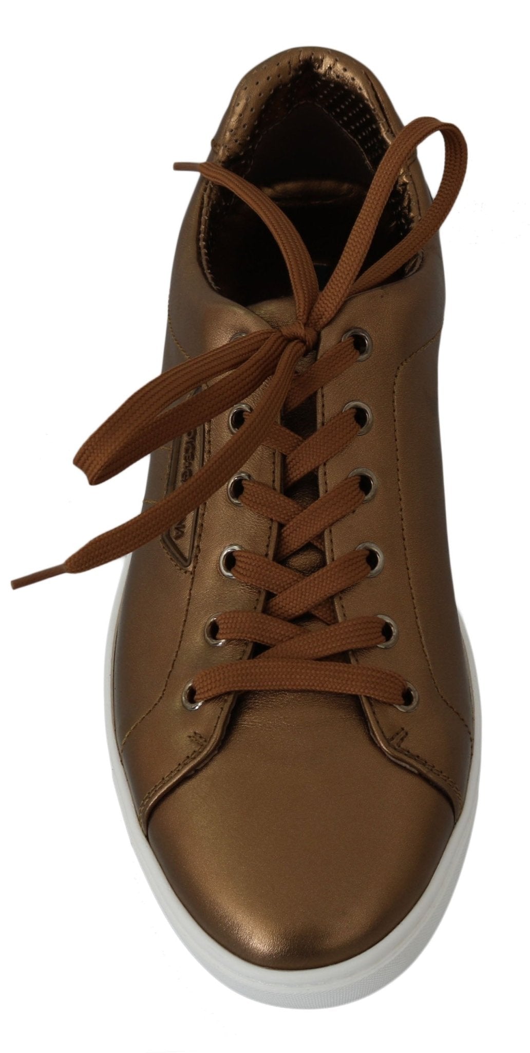 Dolce & Gabbana Gold Leather Mens Casual Sneakers - SMARTMARTNZ