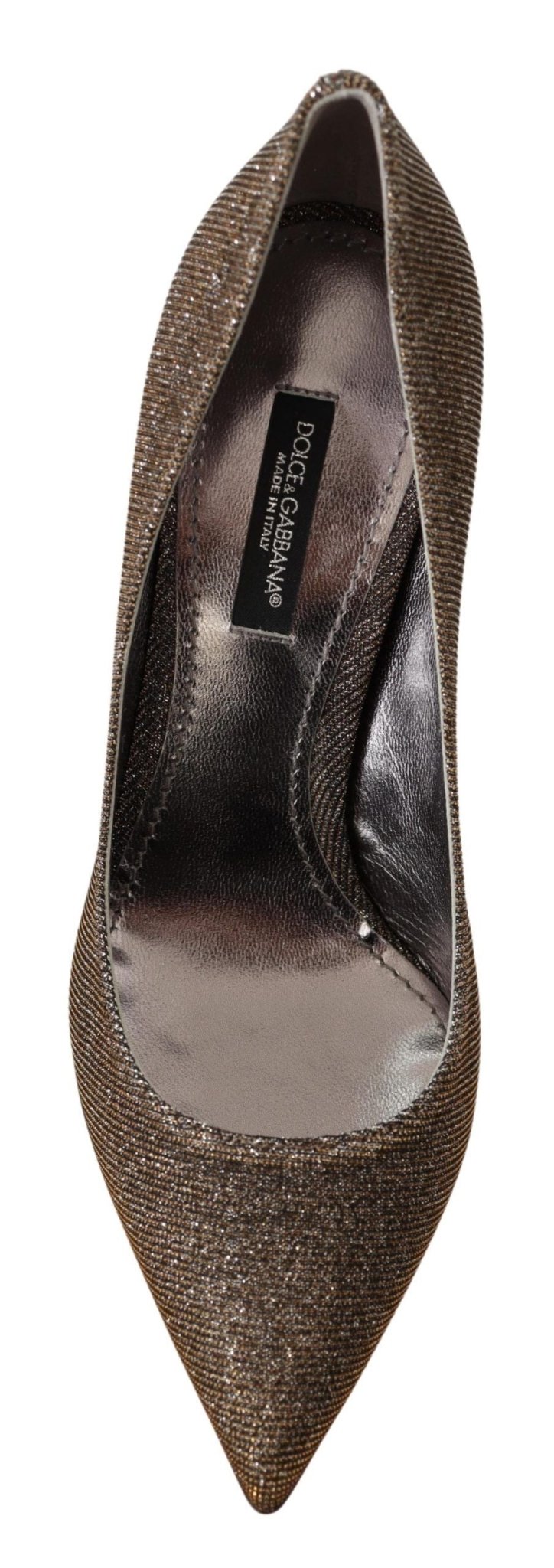 Dolce & Gabbana Gold Silver Fabric Heels Pumps Shoes - SMARTMARTNZ