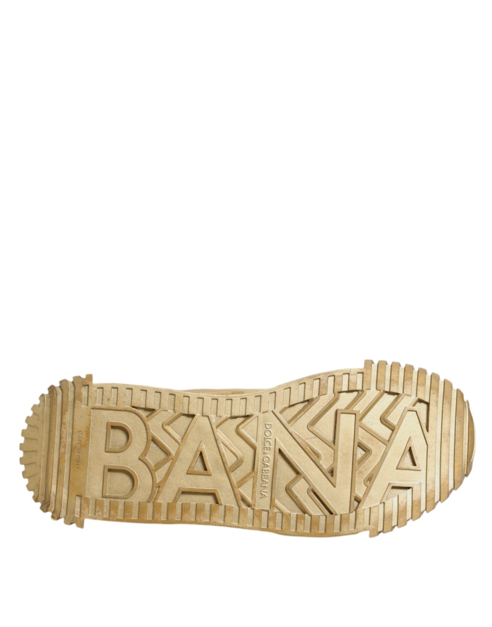 Dolce & Gabbana Gold Stretch Lace Up NS1 Sneakers Shoes - SMARTMARTNZ