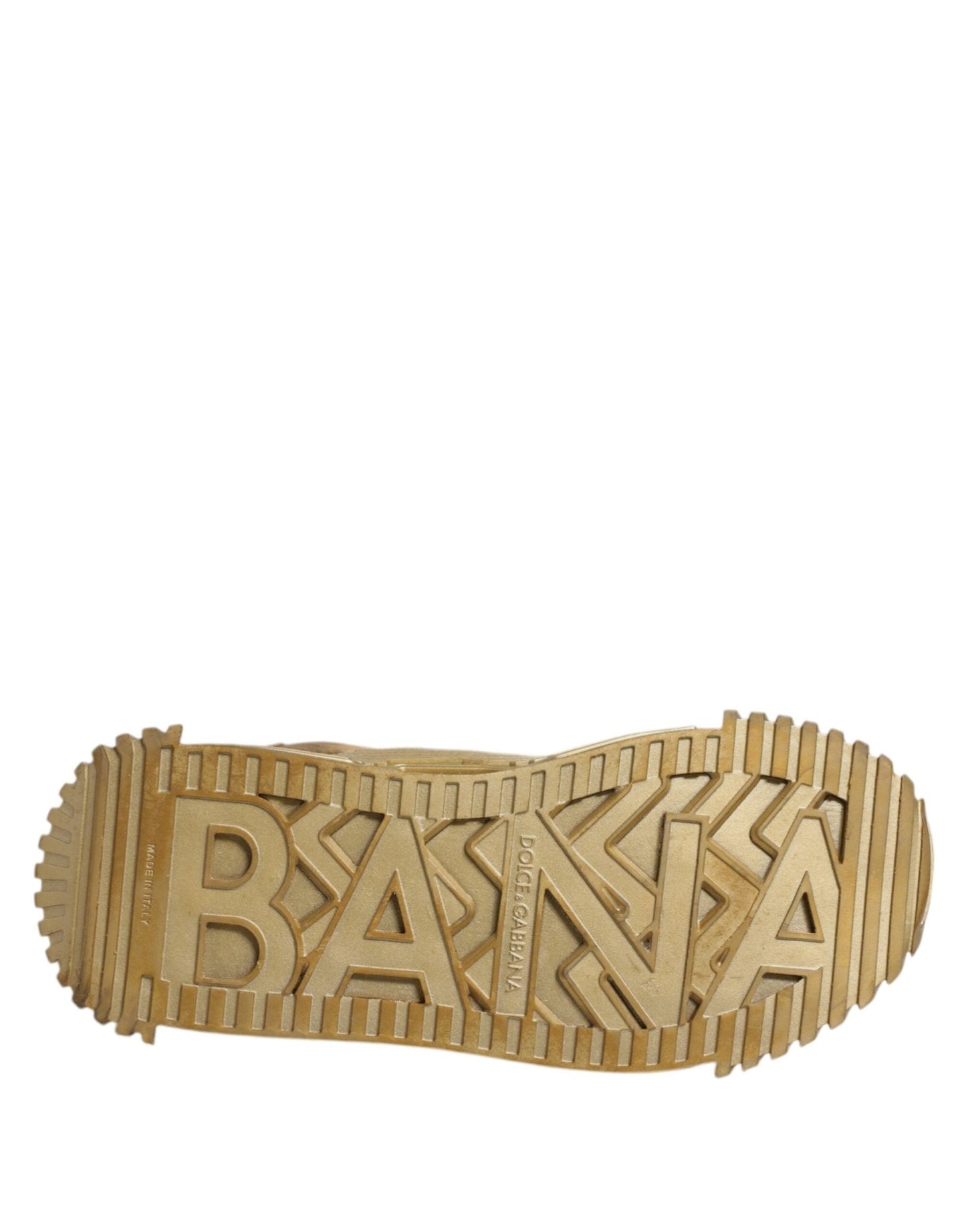 Dolce & Gabbana Gold Stretch Lace Up NS1 Sneakers Shoes - SMARTMARTNZ