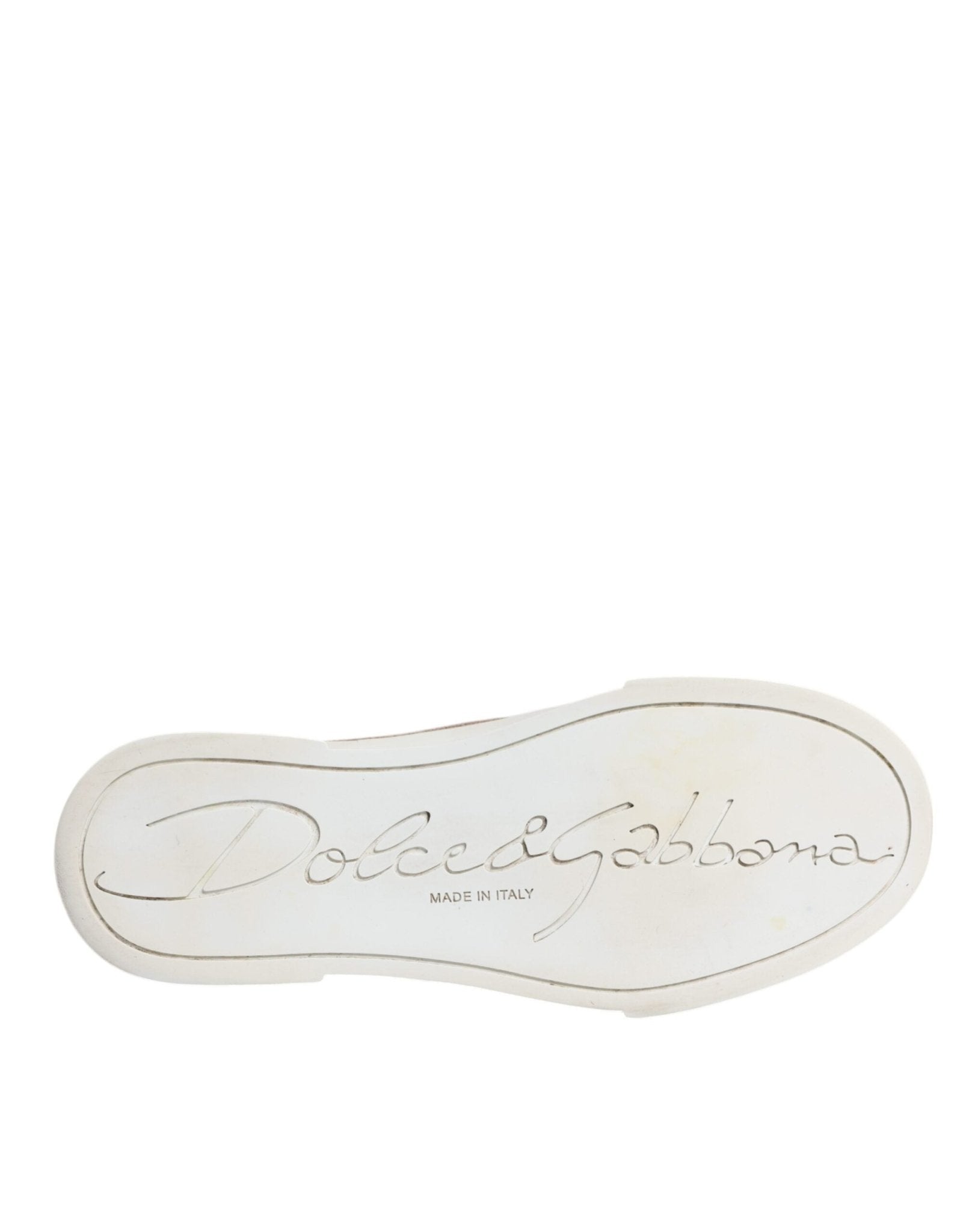 Dolce & Gabbana Gold White Logo Low Top Sneakers Shoes - SMARTMARTNZ