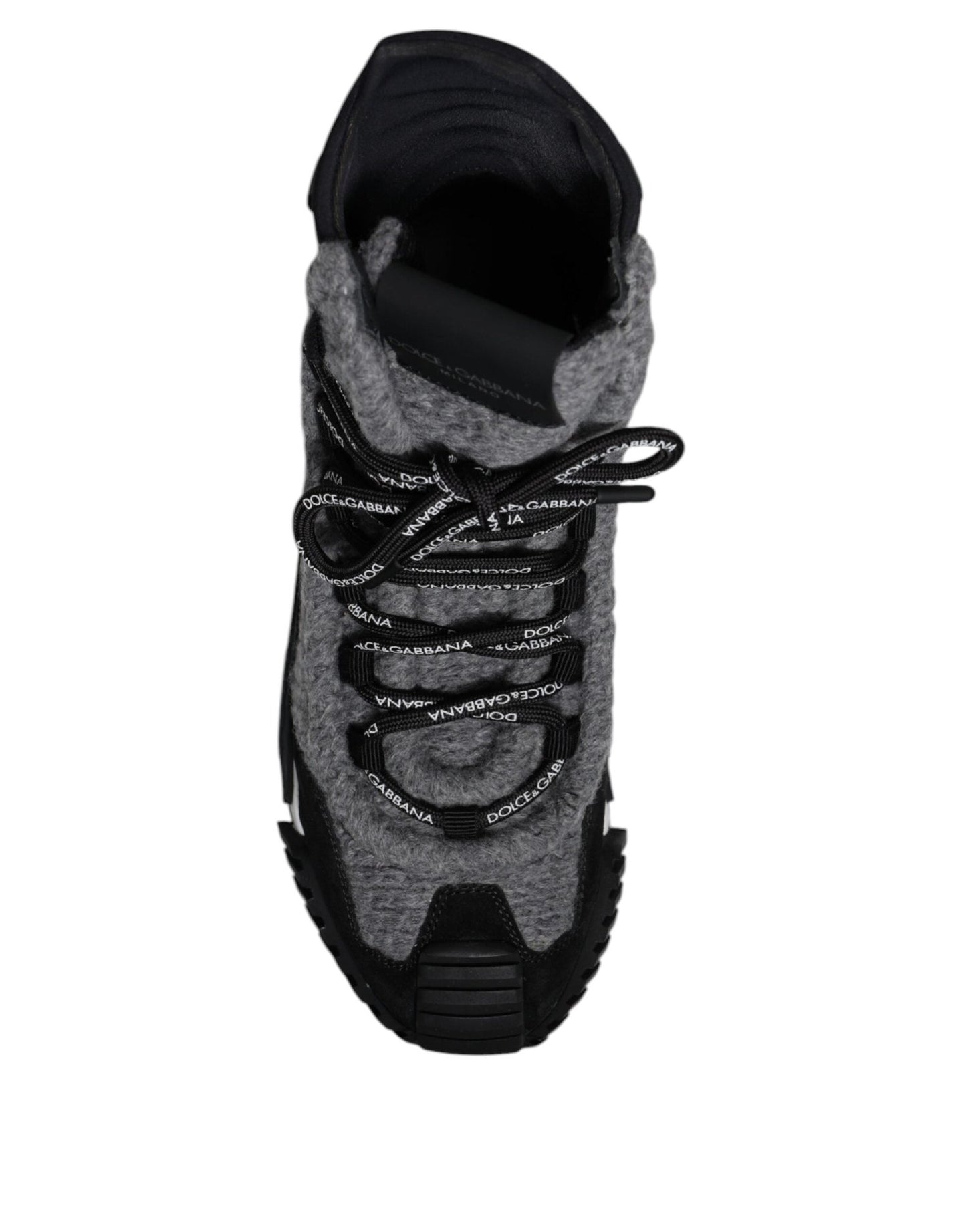 Dolce & Gabbana Gray Black NS1 High Top Boots Sneakers Shoes - SMARTMARTNZ