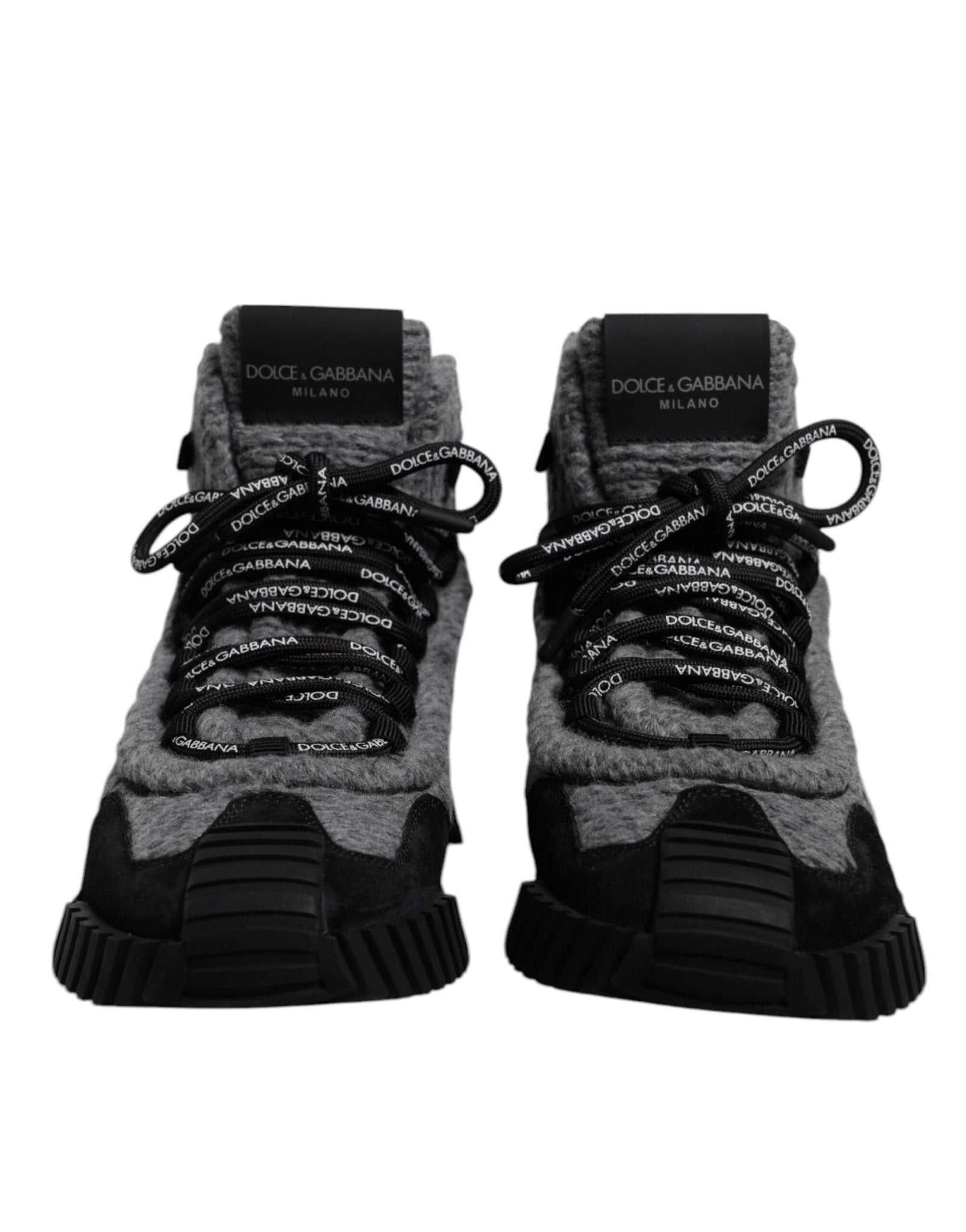 Dolce & Gabbana Gray Black NS1 High Top Boots Sneakers Shoes - SMARTMARTNZ
