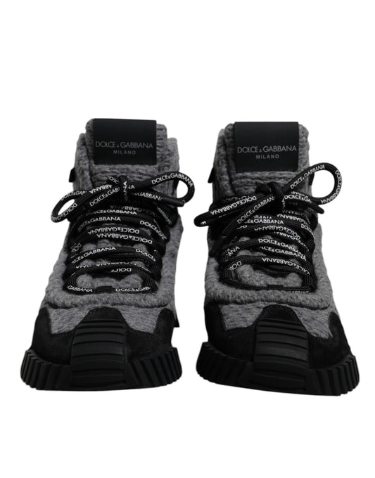 Dolce & Gabbana Gray Black NS1 High Top Boots Sneakers Shoes - SMARTMARTNZ