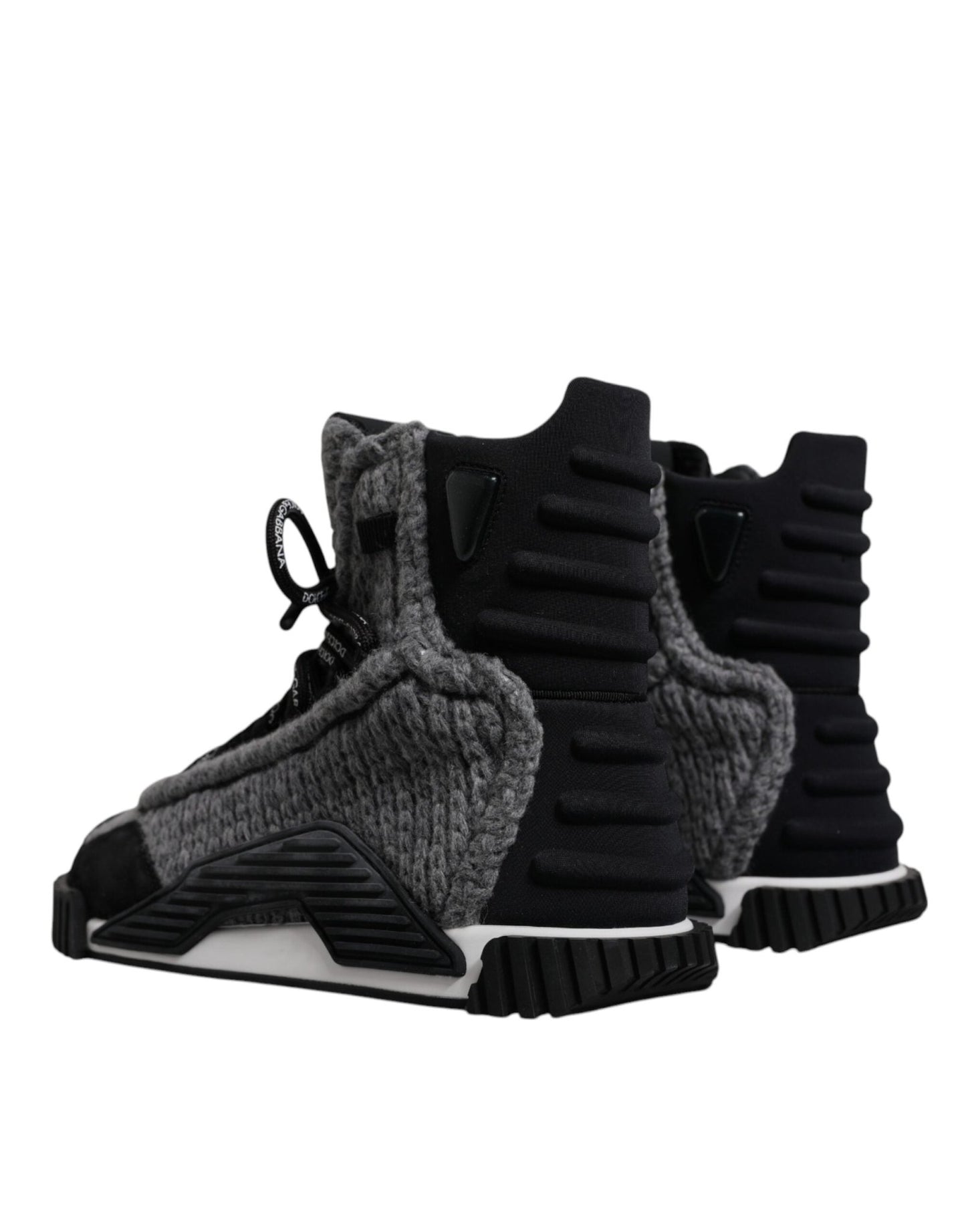 Dolce & Gabbana Gray Black NS1 High Top Boots Sneakers Shoes - SMARTMARTNZ