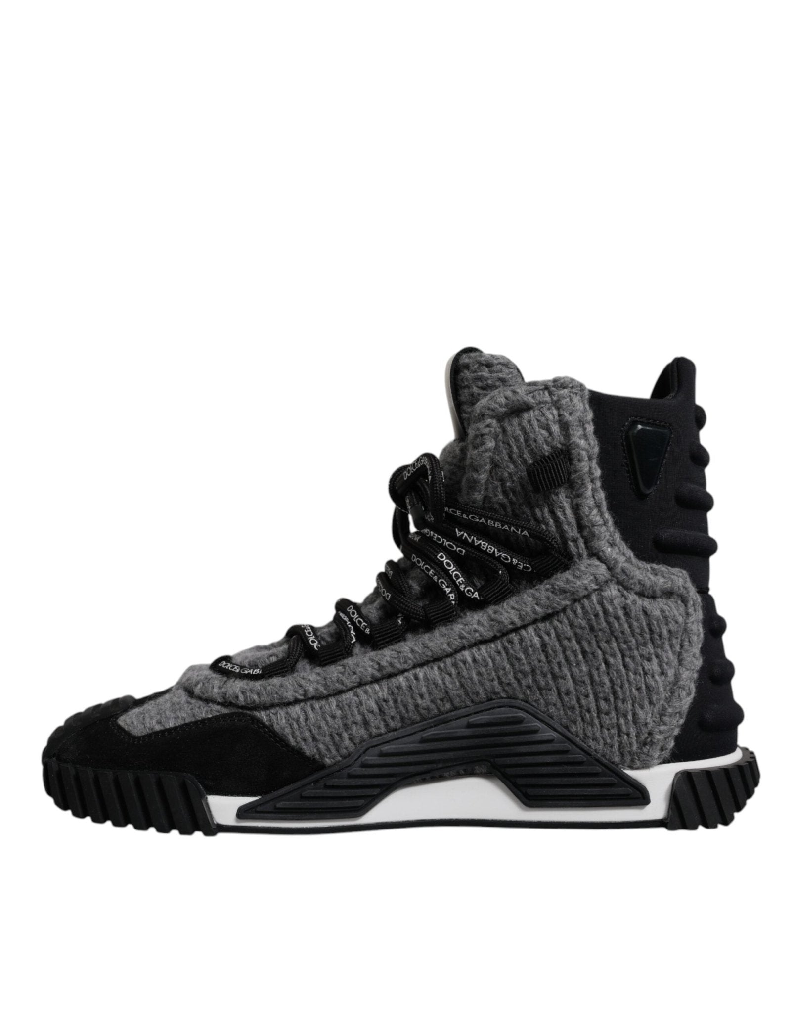 Dolce & Gabbana Gray Black NS1 High Top Boots Sneakers Shoes - SMARTMARTNZ