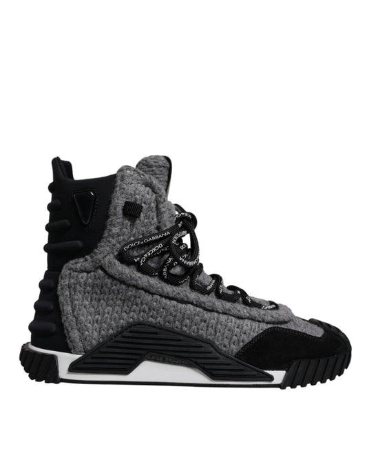 Dolce & Gabbana Gray Black NS1 High Top Boots Sneakers Shoes - SMARTMARTNZ