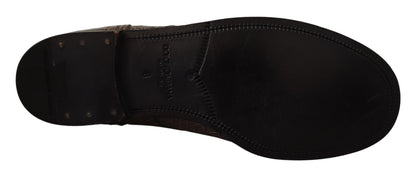 Dolce & Gabbana Gray Crocodile Leather Derby Boots - SMARTMARTNZ