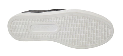 Dolce & Gabbana Gray Leather Flat Caiman Mens Loafers Shoes - SMARTMARTNZ