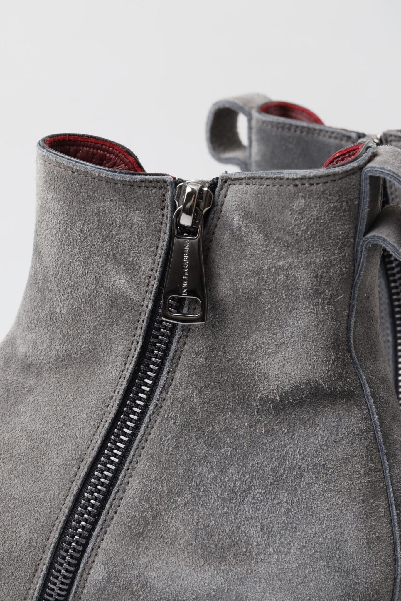 Dolce & Gabbana Gray Leather Men Ankle Boots Shoes - SMARTMARTNZ