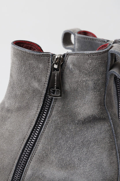 Dolce & Gabbana Gray Leather Men Ankle Boots Shoes - SMARTMARTNZ