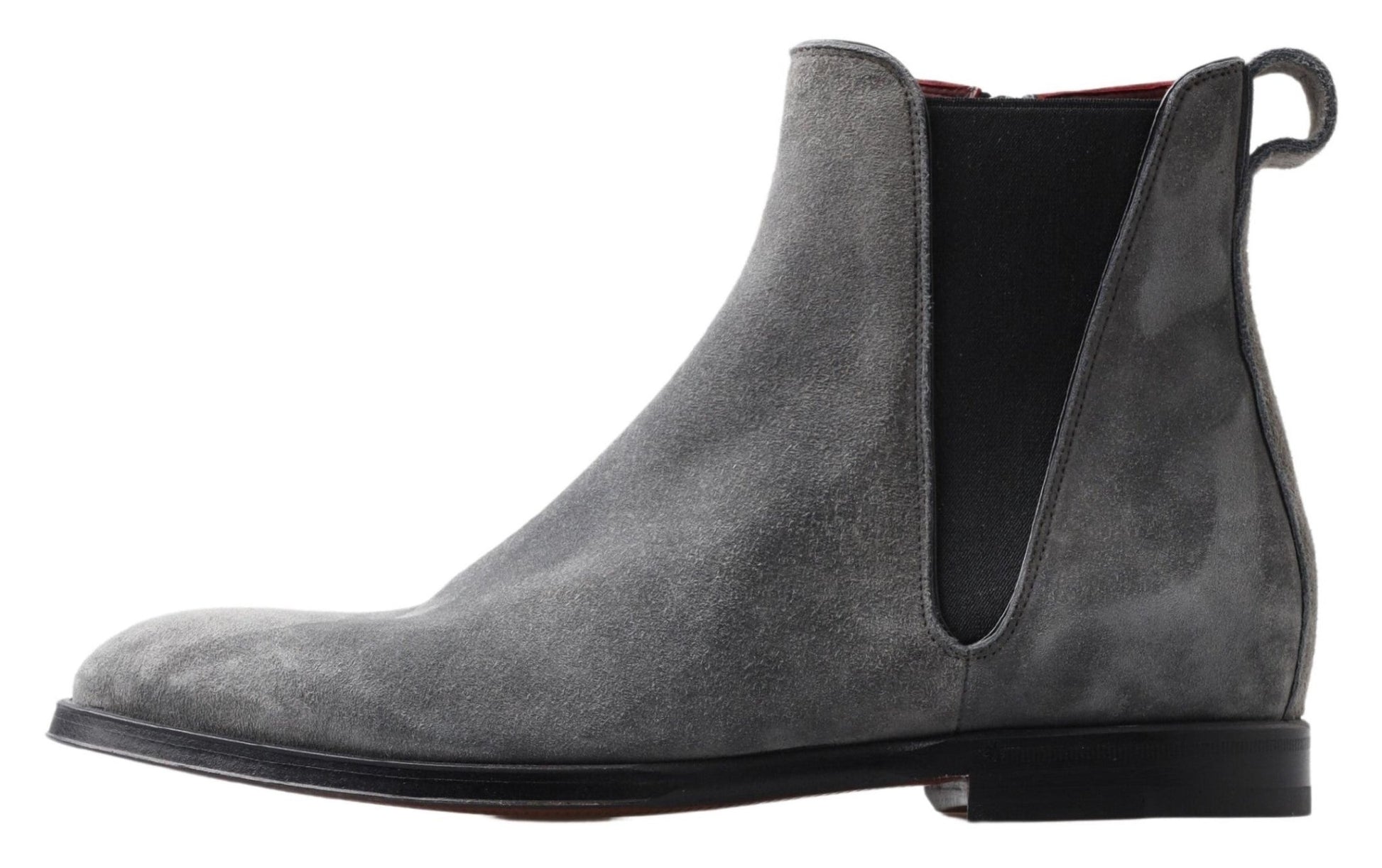 Dolce & Gabbana Gray Leather Men Ankle Boots Shoes - SMARTMARTNZ