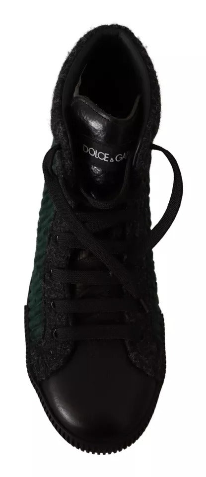 Dolce & Gabbana Green Corduroy High Tops Sneakers Mens Casual Shoes - SMARTMARTNZ