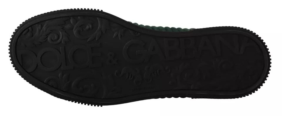Dolce & Gabbana Green Corduroy High Tops Sneakers Mens Casual Shoes - SMARTMARTNZ