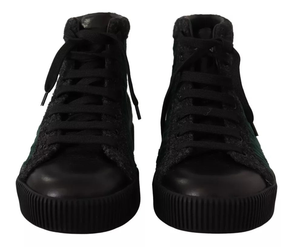 Dolce & Gabbana Green Corduroy High Tops Sneakers Mens Casual Shoes - SMARTMARTNZ