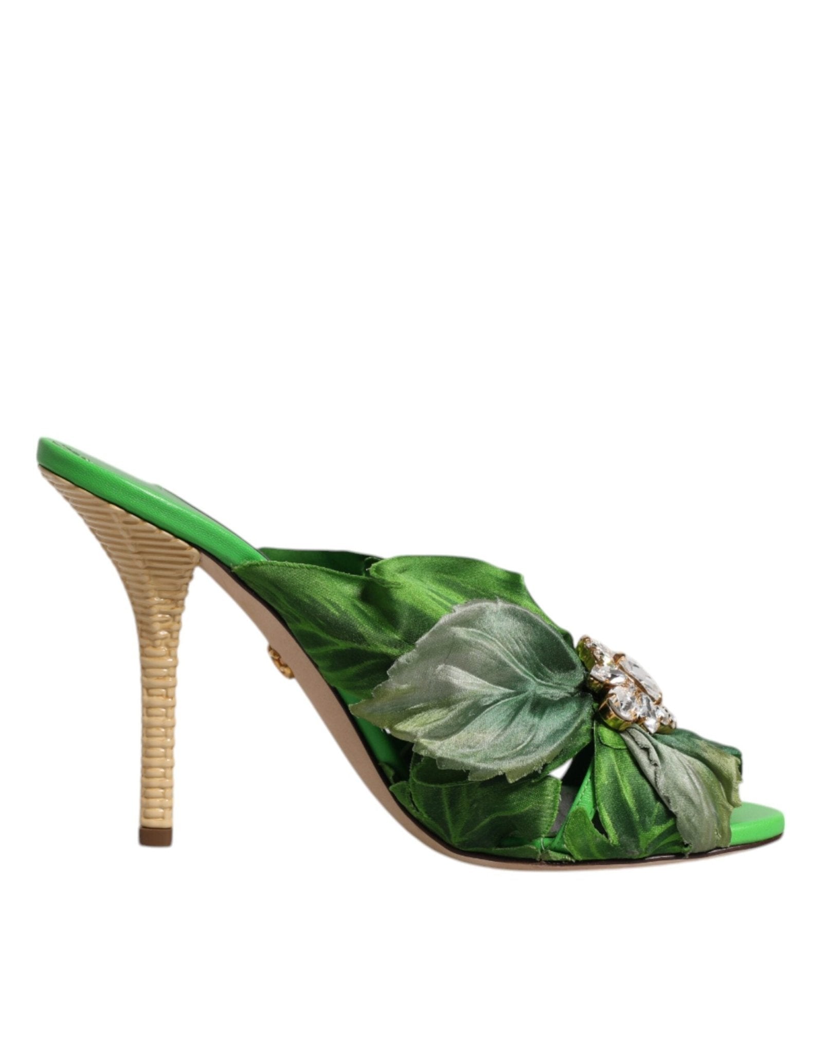 Dolce & Gabbana Green Crystal Slides KEIRA Sandal Shoes - SMARTMARTNZ