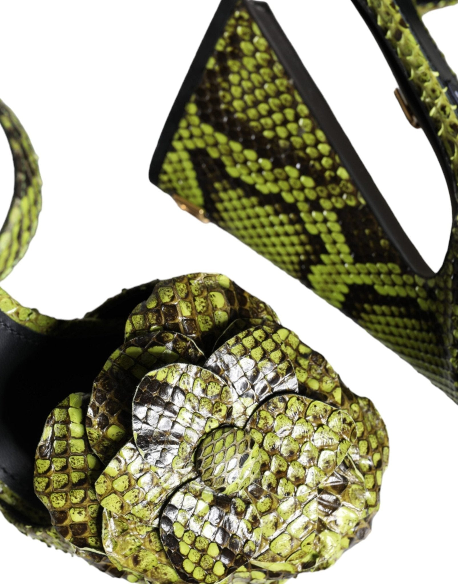 Dolce & Gabbana Green Exotic Leather Ankle Strap Heels Sandals Shoes - SMARTMARTNZ